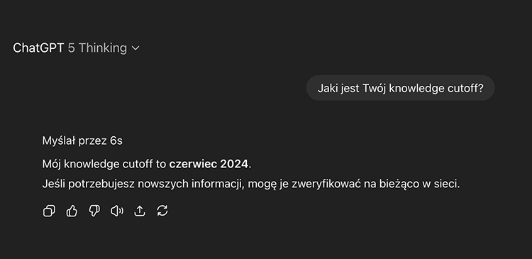 Knowledge cutoff w modelach językowych (LLM) - czym jest i na czym polega?